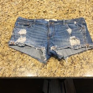 Abercrombie and Fitch Distressed Jean Shorts